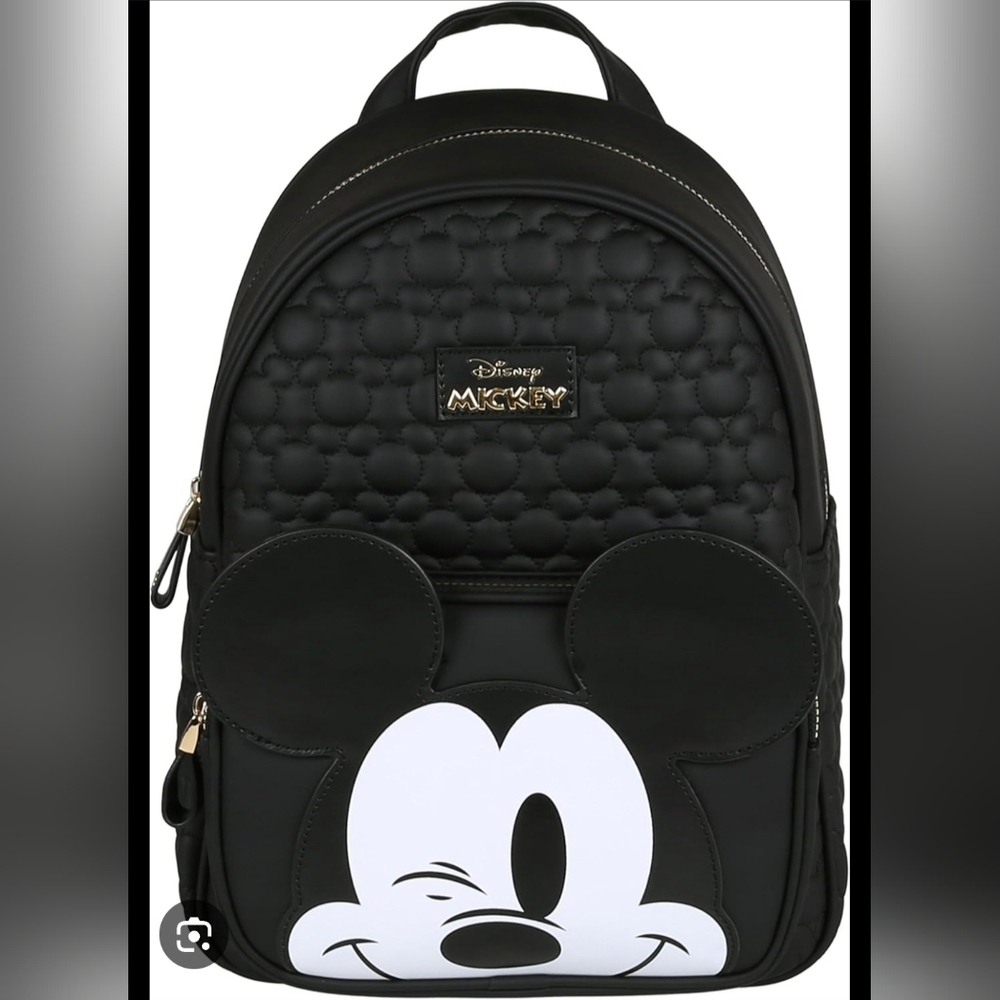 Disney Mickey Black Quilted Backpack